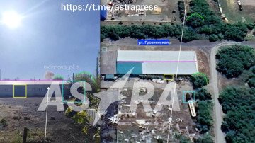 OSINT comparison places strike footage near Groznenskaya Street, adjacent to the Orsknefteorgsintez refinery in Orsk. (Source: Astra)