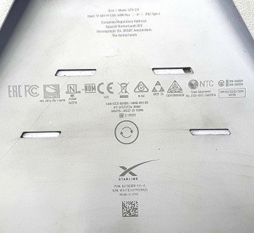 The device shown in the image is a Starlink Mini Kit satellite dish, identified by the model number UTA-231 taken down from a Russian drone. (Photo: open source)