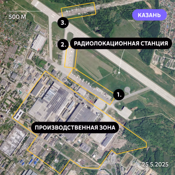 Detailed satellite views of three zones at the Kazan Aircraft Plant airfield. (Source: Yle / Planet Labs PBC) Detailed satellite views of three zones at the Kazan Aircraft Plant airfield. (Source: Yle / Planet Labs PBC)