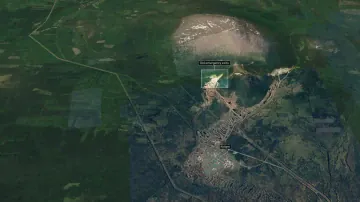 Satellite image showing the old emergency exits near Object 1335 at Mount Kosvinsky. (Source: The Sunday Times)