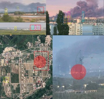 OSINT analysis and satellite imagery indicating potential strike locations and fire damage at Russia’s Saratov Oil Refinery following a Ukrainian drone attack on May 31, 2026. (Source: Falcon Insight Map)