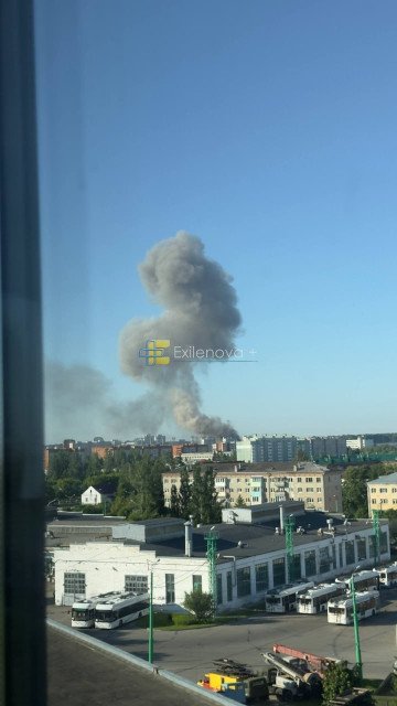 Smoke billows above Cheboksary after a reported strike on the VNIIR-Progress facility, which produces navigation systems for Russian military platforms, on June 10, 2026. (Source: Exilenova+) Smoke billows above Cheboksary after a reported strike on the VNIIR-Progress facility, which produces navigation systems for Russian military platforms, on June 10, 2026. (Source: Exilenova+)