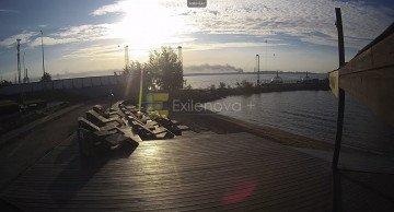 Smoke rises above the Kronstadt Marine Plant in Russia's St. Petersburg region following a Ukrainian drone strike, June 6, 2026. (Source: Exilenova+)
