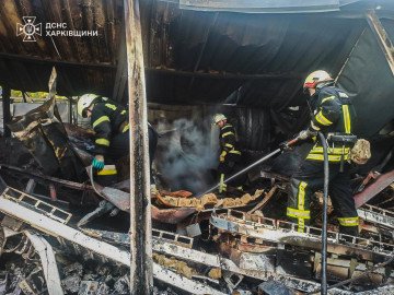 Aftermath of a Russian drone strike on Lozova, Kharkiv region, Ukraine, August 5, 2025. (Source: State Emergency Service of Ukraine)