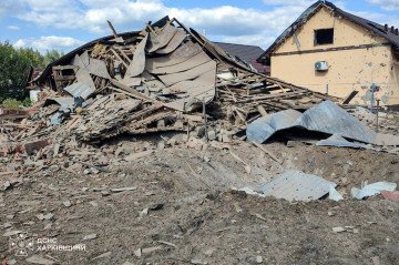 A residential building lies destroyed following a Russian guided aerial bomb strike on Izium, Kharkiv region, August 13, 2026. (Source: DSNS Kharkiv) A residential building lies destroyed following a Russian guided aerial bomb strike on Izium, Kharkiv region, August 13, 2026. (Source: DSNS Kharkiv)