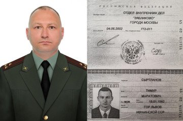 Russian Colonel Timur Sirtlanov pictured alongside his passport documents. (Source: InformNapalm)