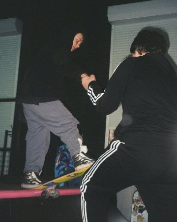 A skater balances on a rail while a friend reaches out to steady him during session at Krytka in Okhtyrka, Ukraine. (Source: Krytka) A skater balances on a rail while a friend reaches out to steady him during session at Krytka in Okhtyrka, Ukraine. (Source: Krytka)