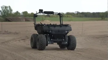 Varkhan 4×4 ground robotic complex during field operations. (Source: Air3F via Oboronka) Varkhan 4×4 ground robotic complex during field operations. (Source: Air3F via Oboronka)