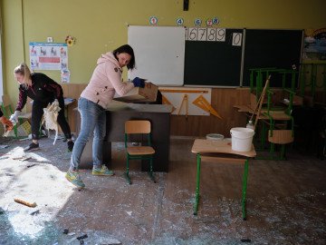 Aftermath of a Russian missile strike on Kharkiv, damaged school, April 18, 2025. (Source: UNITED24 Media) Aftermath of a Russian missile strike on Kharkiv, damaged school, April 18, 2025. (Source: UNITED24 Media)