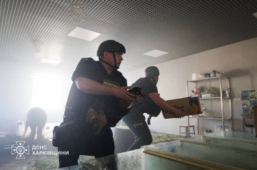 The Russian strike on the Kharkiv Zoo caused facility damage and animal casualties, with emergency crews responding to the site (Source: SES Kharkiv).