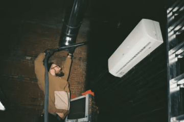 A man installs ventilation inside Krytka’s skatepark in Okhtyrka, Ukraine. (Source: Huck Magazine) A man installs ventilation inside Krytka’s skatepark in Okhtyrka, Ukraine. (Source: Huck Magazine)