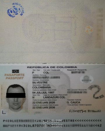 Colombian passport belonging to another foreign fighter serving in the Russian military. (Source: 66th Separate Mechanized Brigade)