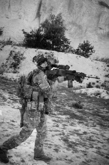 Kita, 31 years old, a combat medic in the 3rd Assault Brigade, is shooting during a training at a shooting range in Izium, Kharkiv region, Ukraine, July 2025. (Source: Joshua Olley) Kita, 31 years old, a combat medic in the 3rd Assault Brigade, is shooting during a training at a shooting range in Izium, Kharkiv region, Ukraine, July 2025. (Source: Joshua Olley)