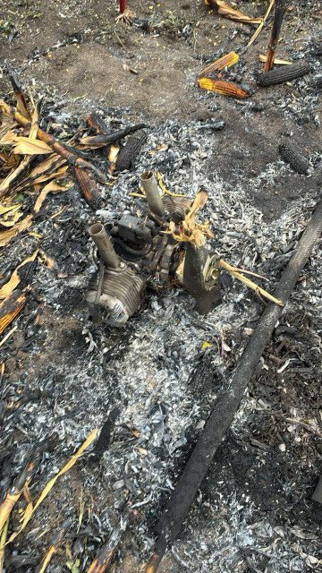Burned engine components and debris from a suspected Gerbera-type drone were found in Moldova’s Florești district on September 24, 2026. (Source: General Inspectorate of Police of Moldova) Burned engine components and debris from a suspected Gerbera-type drone found in Moldova’s Florești district on September 24, 2026. (Source: General Inspectorate of Police of Moldova)
