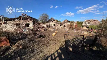 Residential buildings damaged by a Russian strike in the Zaporizhzhia region. (Source: Zaporizhzhia State Emergency Service) Residential buildings damaged by a Russian strike in the Zaporizhzhia region. (Source: Zaporizhzhia State Emergency Service)