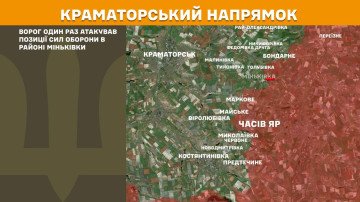 Mapa del frente en Kramatorsk muestra combate cerca de Minkivka y defensa ucraniana hoy.