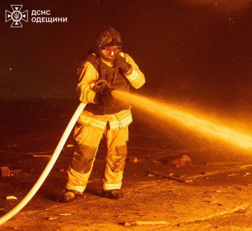 A firefighter works to extinguish a blaze following an overnight drone attack in Odesa. (Source: DSNS Odesa) A firefighter works to extinguish a blaze following an overnight drone attack in Odesa. (Source: DSNS Odesa)