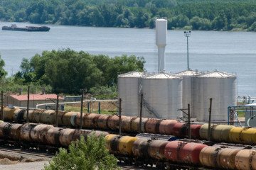 Lines of cargo wagons at the Danube Oil Co. vegetable oil factory at the Port of Giurgiulesti on the Danube River in Giurgiulesti, Moldova. (Source: Getty Images) Lines of cargo wagons at the Danube Oil Co. vegetable oil factory at the Port of Giurgiulesti on the Danube River in Giurgiulesti, Moldova. (Source: Getty Images)