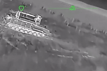 Russian Tor-M1 air defense system moments before Ukrainian drone strike, Donetsk region, April 9, 2026. (Source: 1usc_army/X)