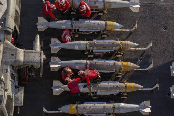 US Sailors prepare to stage ordnance on the flight deck of Nimitz-class aircraft carrier USS Abraham Lincoln (CVN 72) in support of Operation Epic Fury on February 28, 2026, at Sea. (Source: Getty Images) US Sailors prepare to stage ordnance on the flight deck of Nimitz-class aircraft carrier USS Abraham Lincoln (CVN 72) in support of Operation Epic Fury on February 28, 2026, at Sea. (Source: Getty Images)