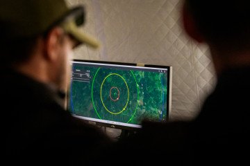 A screen is seen during the International military exercise Baltic Trust 25 on August 27, 2025. (Source: Getty Images)