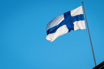Flag of Finland seen in the street of Turku. (Source: Getty Images)