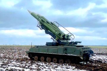Ukrainian Kub air defense launcher at position.