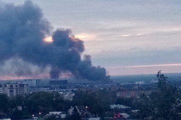 Smoke rises over an industrial area in Samara following a reported Ukrainian missile strike, August 15, 2026. (Source: Exilenova+) Smoke rises over an industrial area in Samara following a reported Ukrainian missile strike, August 15, 2026. (Source: Exilenova+)