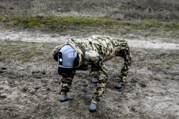 A war dog drone walks during a test with drones designed for the Ukrainian Armed Forces in the Kyiv region, Ukraine, on January 29, 2025. A war dog drone walks during a test with drones designed for the Ukrainian Armed Forces in the Kyiv region, Ukraine, on January 29, 2025.