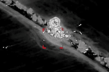 Ukrainian defense forces conducted a large-scale operation against Russian military and infrastructure targets. Screenshot from a video. (Source: 414 Magyar's Birds)