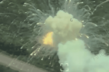 Russian BM-21 Grad explodes after a Ukrainian FPV drone hit, July 20, 2026.