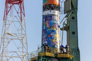 A view of the launch rocket that to carry the Soyuz MS-28 crewed spacecraft at Baikonur Cosmodrome in Moscow, Russia on November 25, 2025. Illustrative photo. (Source: Getty Images)