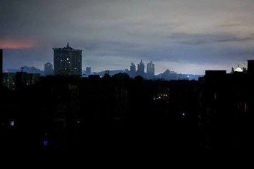 A blackout in the Russian-occupied Donetsk, Donetsk region, Ukraine, on November 16, 2025. (Source: Exilenova_plus)