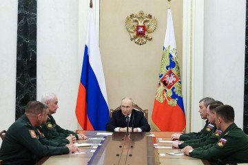 Russia’s leader Vladimir Putin meets with the Russian Defence Ministry leadership in Moscow on August 5, 2026. (Source: Getty Images) Russia’s leader Vladimir Putin meets with the Russian Defence Ministry leadership in Moscow on August 5, 2026. (Source: Getty Images)