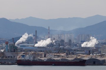 A tanker moored at the Port of Ulsan in South Korea on March 30, 2025. (Source: Getty Images)
