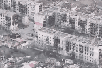 Heavily damaged residential buildings in temporarily occupied Oleshky, Kherson region. (Photo: Open source)