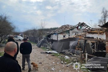 A damaged residential area following the recent attack. (Source: National Police of Ukraine)