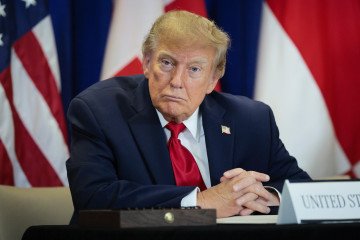 US President Donald Trump during the signing of a security pact between the US, Denmark, and Greenland during the 81st session of the United Nations General Assembly at UN Headquarters on September 22, 2026. (Source: Getty Images)