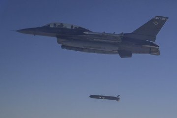 A US Air Force F-16 Fighting Falcon releases a Family of Affordable Mass Munitions. (Source: Elgin Air Force Base)