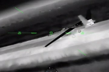 A Russian Orion drone at an airfield in occupied Crimea before a reported Ukrainian strike. (Source: SBS / Robert Brovdi “Madyar”) A Russian Orion drone at an airfield in occupied Crimea before a reported Ukrainian strike. (Source: SBS / Robert Brovdi “Madyar”)
