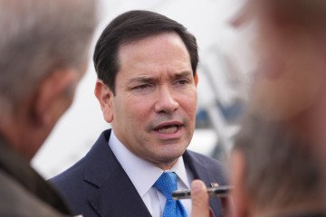 US Secretary of State Marco Rubio speaks to the press before boarding a plane en route to Iceland at Joint Base Andrews, Maryland, on October 5, 2026. (Source: Getty Images)