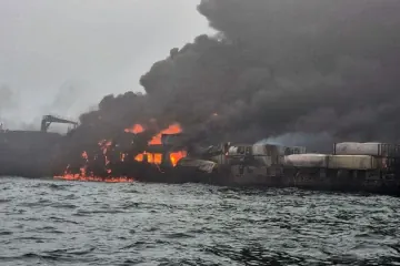 Portuguese Cargo Ship and U.S. Tanker Collide in North Sea, Sparking Massive Fire