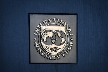 The logo of the International Monetary Fund. (Source: Getty Images)