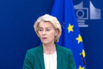 European Commission President Ursula von der Leyen delivers a press statement before a meeting with NATO Secretary General Mark Rutte at EU headquarters on September 2, 2026, in Brussels, Belgium. (Source: Getty Images) European Commission President Ursula von der Leyen delivers a press statement before a meeting with NATO Secretary General Mark Rutte at EU headquarters on September 2, 2026, in Brussels, Belgium. (Source: Getty Images)