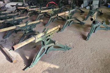 A batch of Russian Kozerog-1 single-shot launchers for the Grad multiple launch rocket system. (Source: Militarnyi)