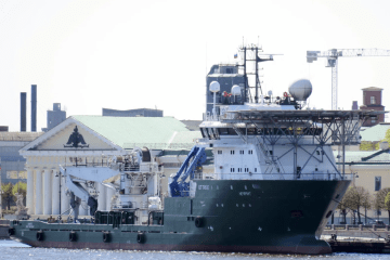 The Russian multipurpose support vessel NEFRIT docked at the port. The Russian multipurpose support vessel NEFRIT docked at the port.