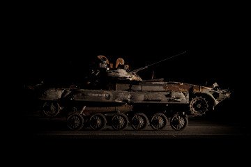 Wreckage of destroyed Russian BMP, infantry fighting vehicles, is exhibited on Khreshchatyk street on August 23, 2022, in Kyiv, Ukraine. (Source: Getty Images)