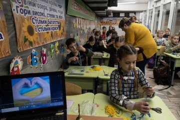Ukrainian children studying in Kharkiv metro station during air raid siren Ukrainian Children Have Spent Over 5,000 Hours in Bomb Shelters, Which Is Equivalent to Seven Months of Childhood