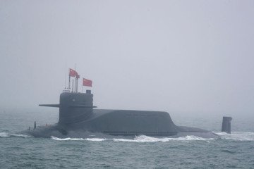 A type 094A Jin-class nuclear submarine Long March 10 of the Chinese People’s Liberation Army (PLA) Navy in the sea near Qingdao, in eastern China’s Shandong province on April 23, 2019. (Source: Getty Images)