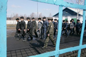 Prisoners walking at Mordovia penal Colony, 650 kilometres (400 miles) east of Moscow. Illustrative photo. (Source: Getty Images)